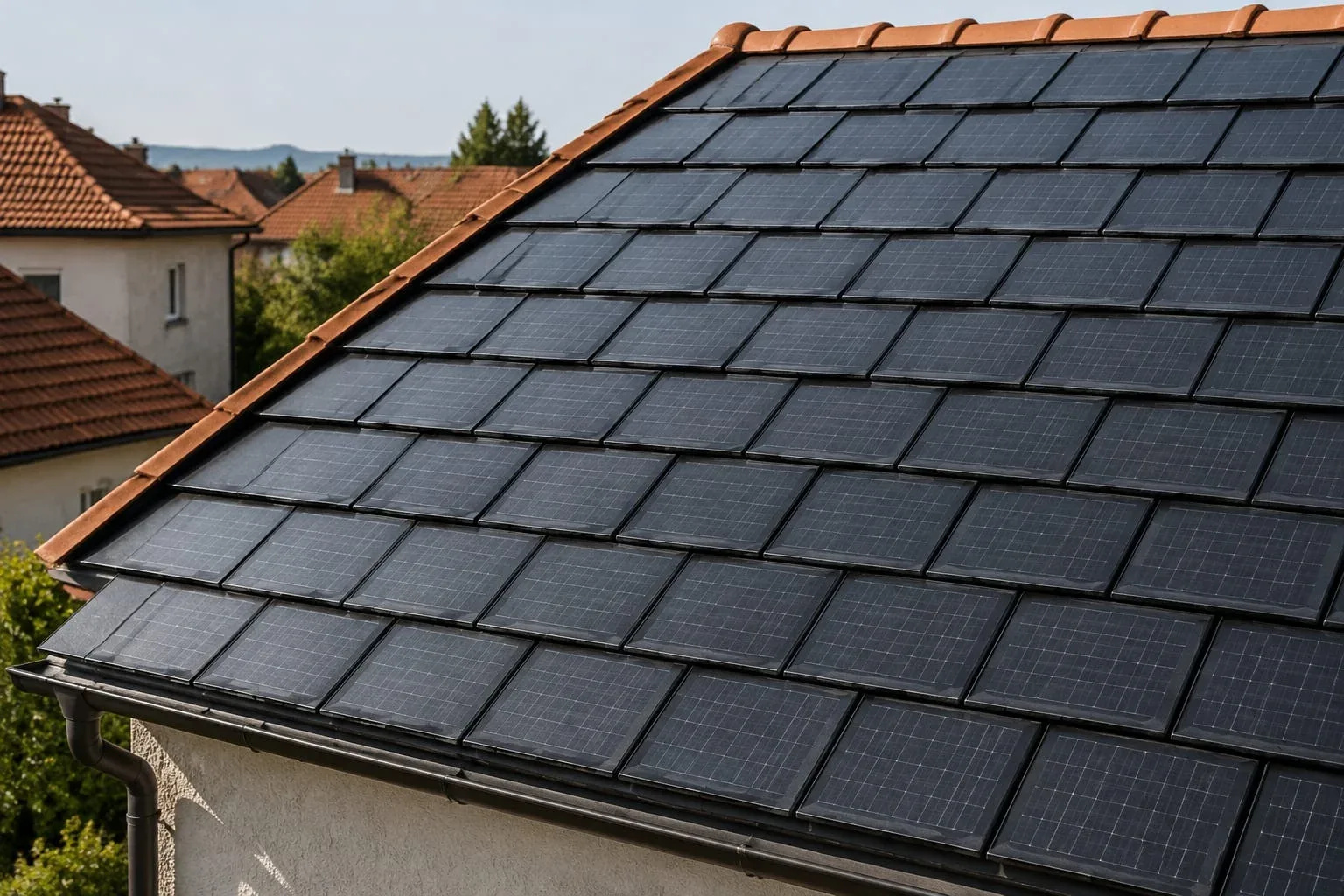 Acoperiș cu țiglă fotovoltaică